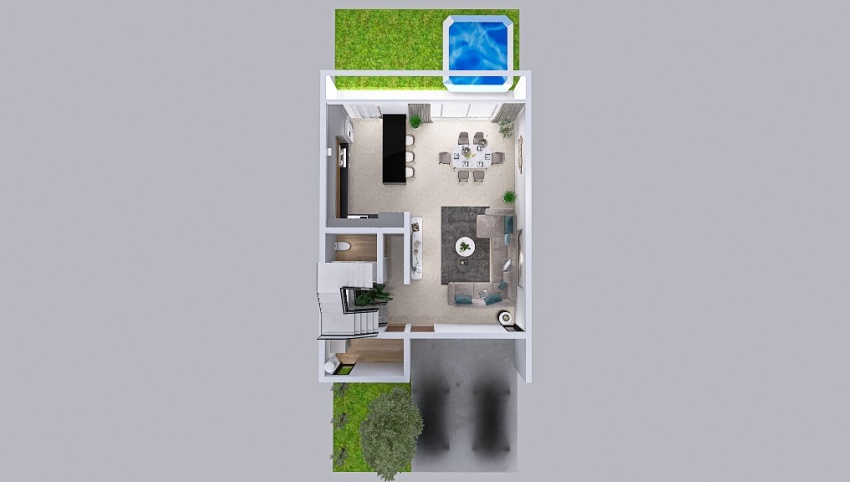 9 Tall Ceiling Living Space / 2 Floors 3d design picture 204.99