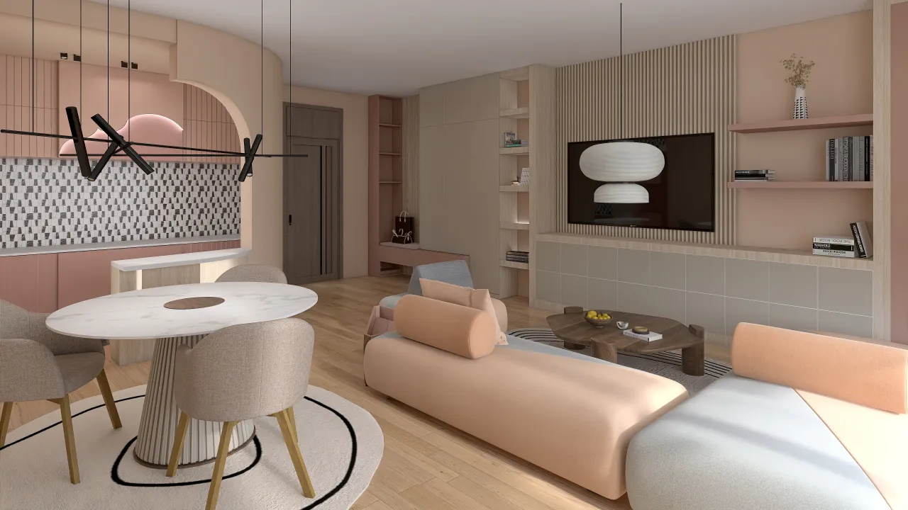 LivingDiningRoom 3d design renderings