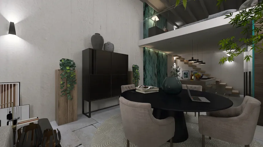 Contemporary Loft in Milan 3d design renderings