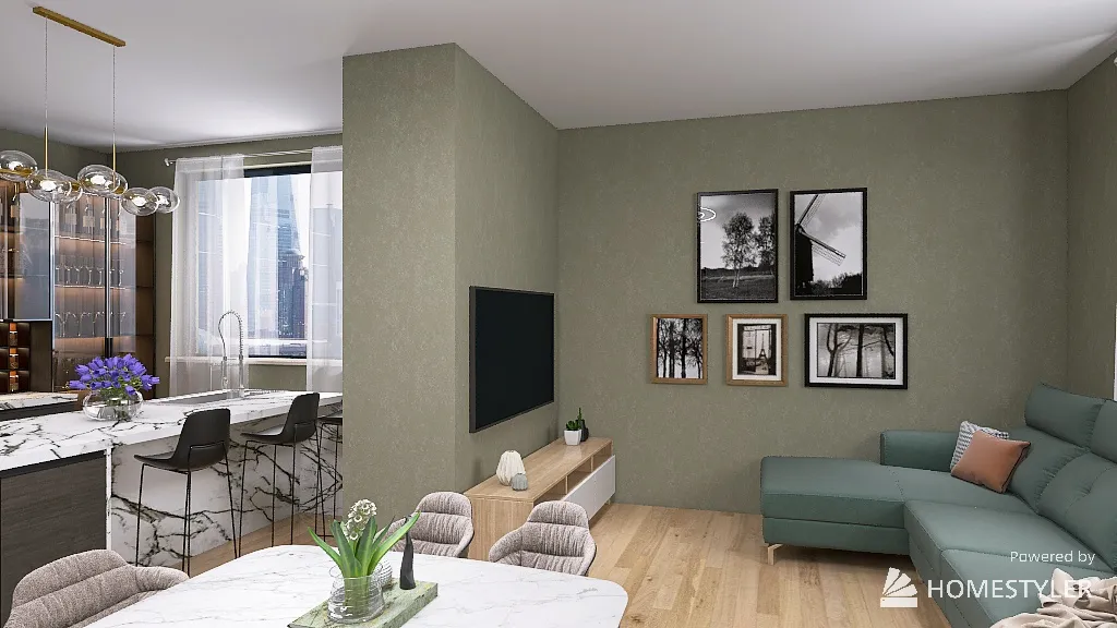 LivingDiningRoom 3d design renderings