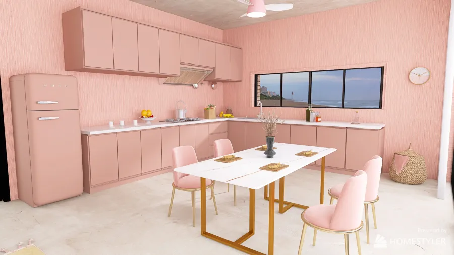 Peach Rental House 3d design renderings