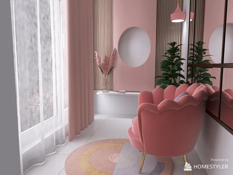 With Peach color 3d design renderings