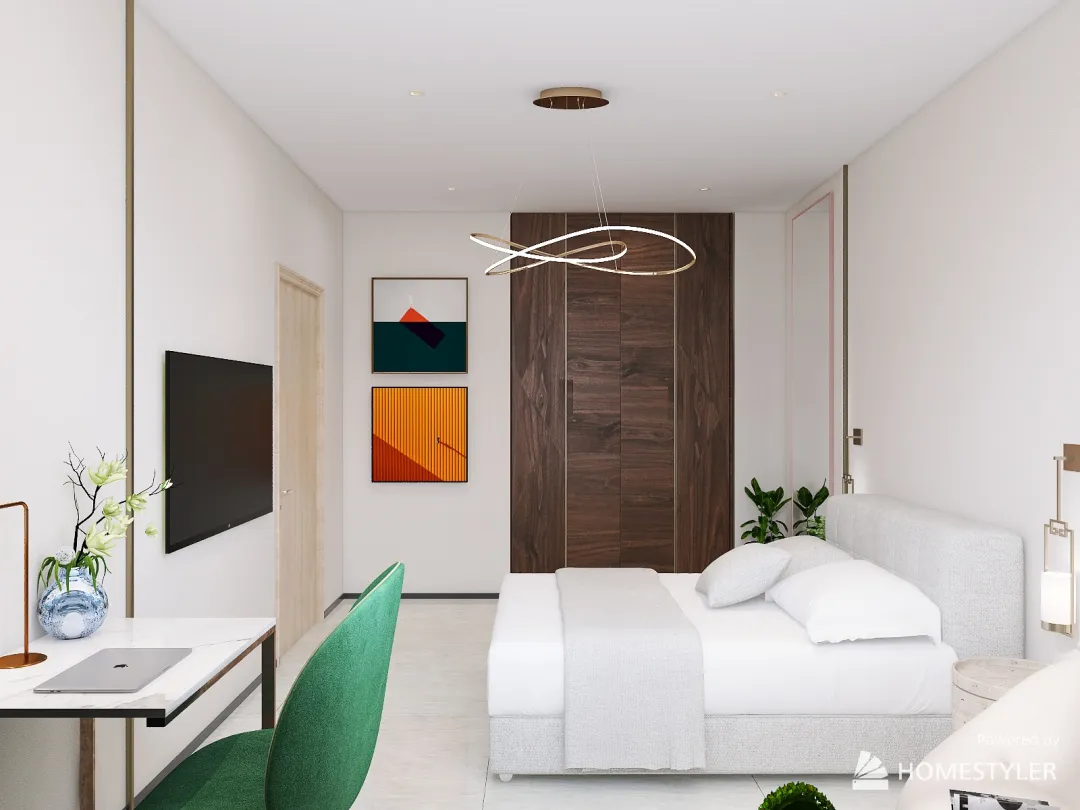 Bedroom. Moscow City. 3d design renderings