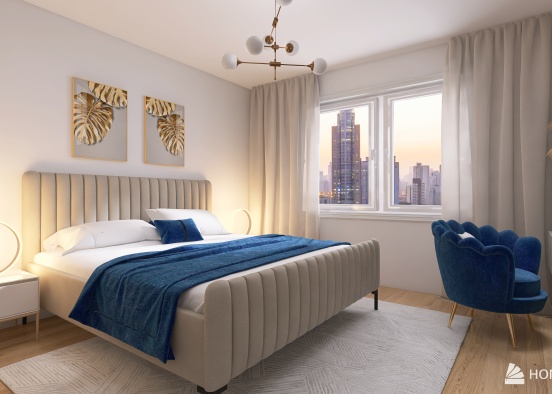 Minimalism bedroom Design Rendering