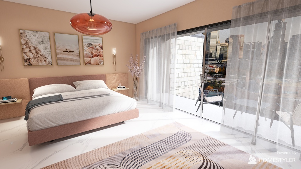 Peach Penthouse 3d design renderings