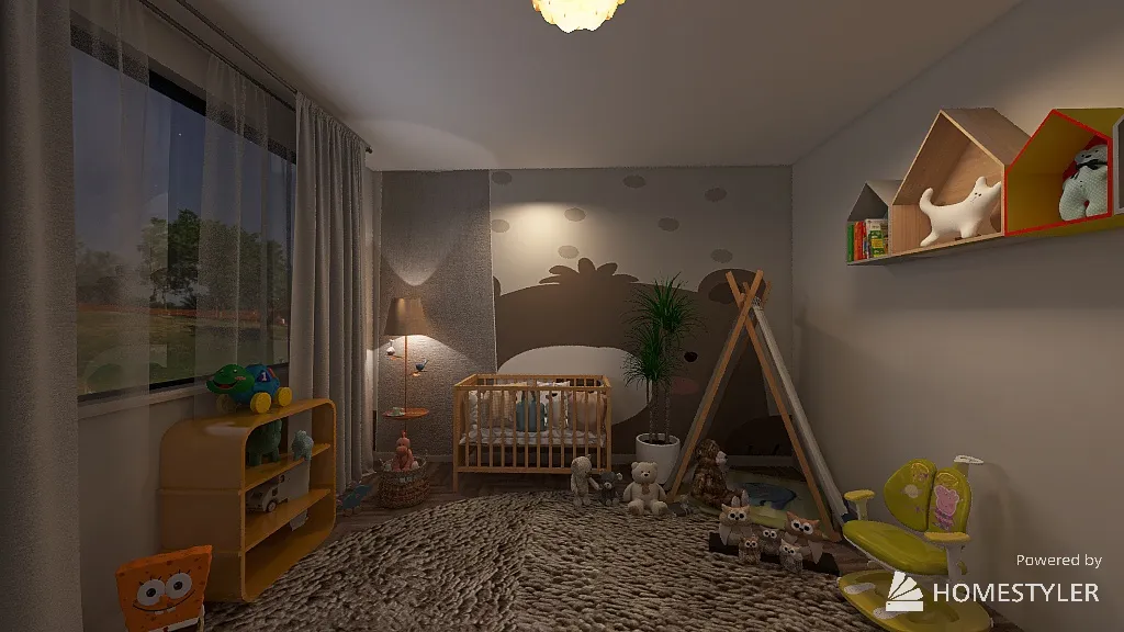 Empty Kids' Room 3d design renderings