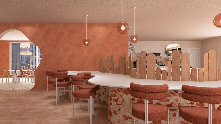 Cafe and Bar 3d design renderings