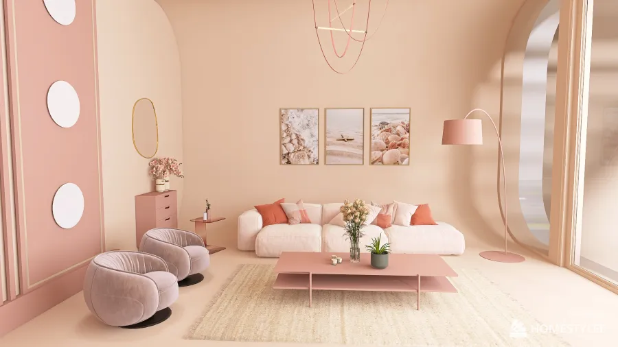 Curved Peach Fuzz 3d design renderings
