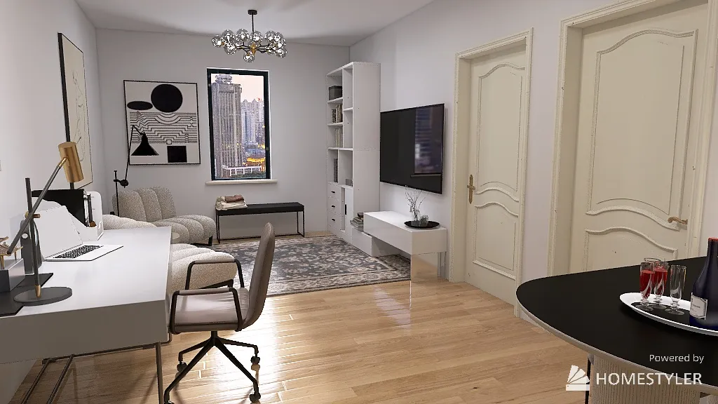 Black and White Inspired Apartment 3d design renderings