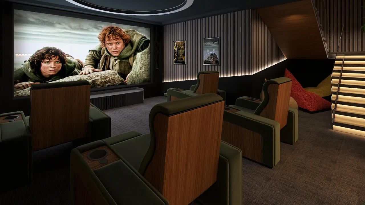 Home Cinema - Game Room 3d design renderings