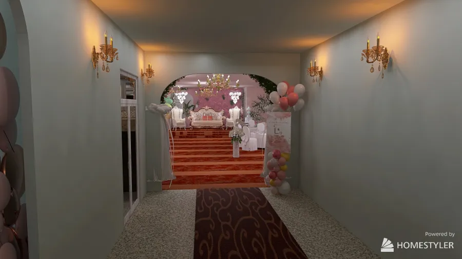 Basement Wedding Reception 3d design renderings