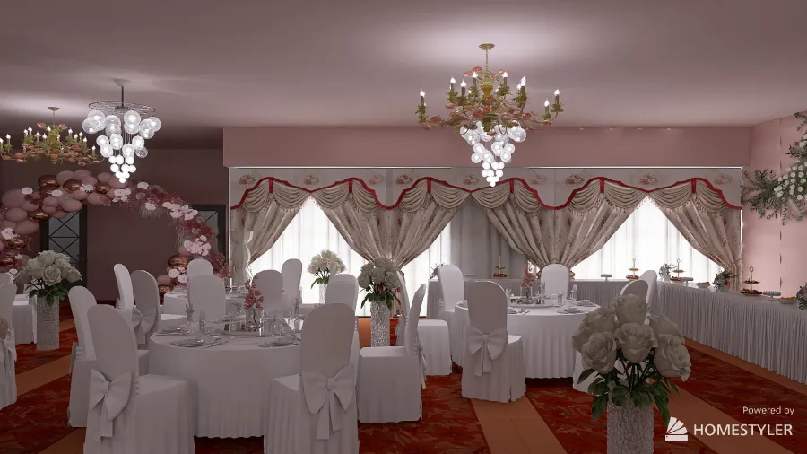 Basement Wedding Reception 3d design renderings