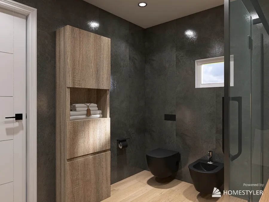 Dark bathroom design 3d design renderings