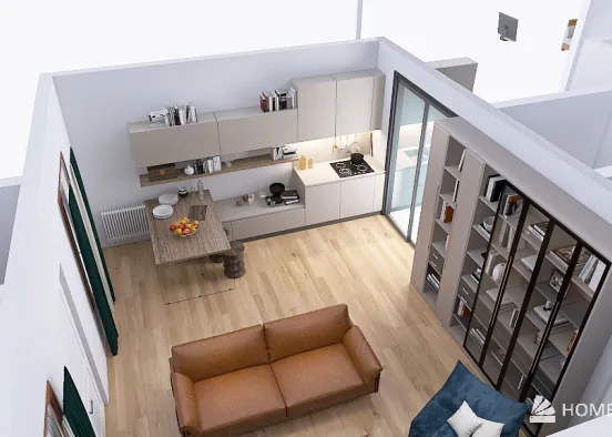 new Kitchen + Livingroom v2 light Design Rendering