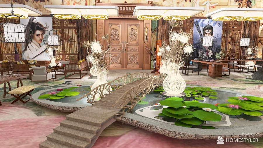 蓮花樓 Lotus Flower Tea House 3d design renderings