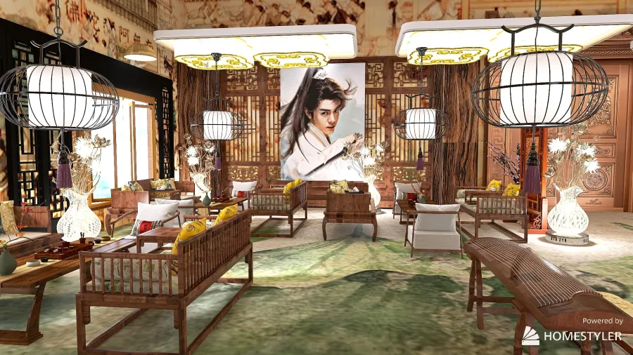 蓮花樓 Lotus Flower Tea House 3d design renderings