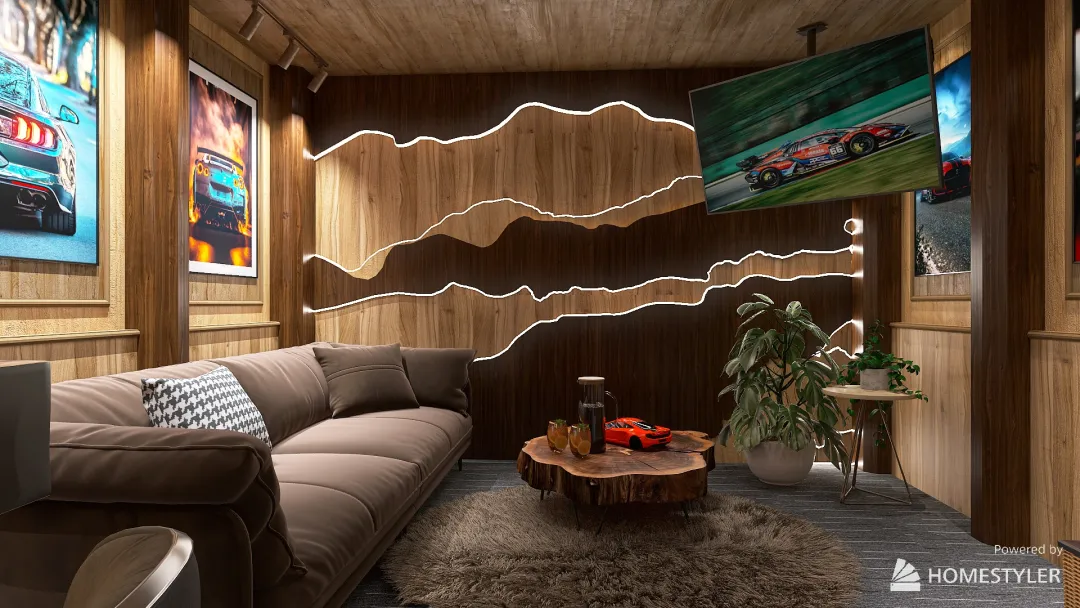 Bachelor house - basement challenge 3d design renderings