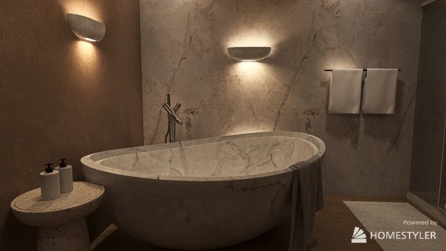 Marble Bathroom 3d design renderings