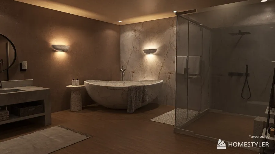 Marble Bathroom 3d design renderings