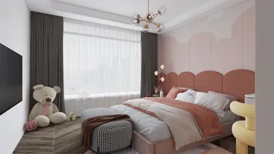 Bedroom featuring a cozy layout with plush textiles and soft colors, designed to enhance relaxation and comfort, showcasing Homestyler's real-time 3D rendering feature.