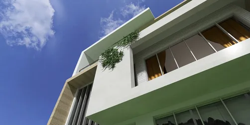 A House on Slope with Open Basement