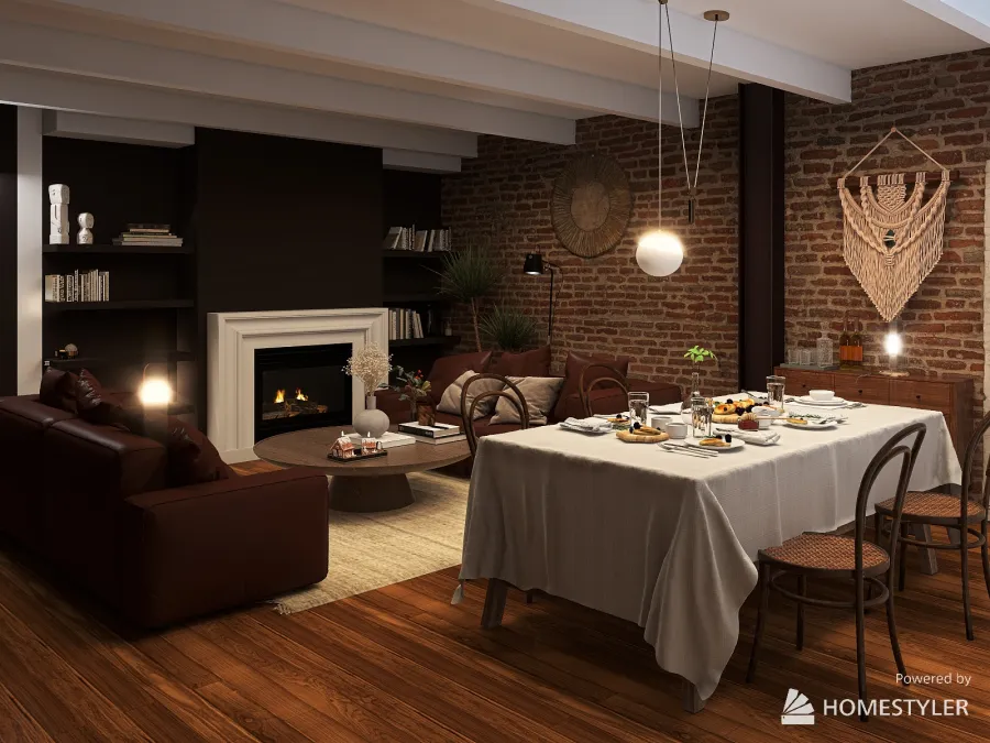 Urban livingroom 3d design renderings