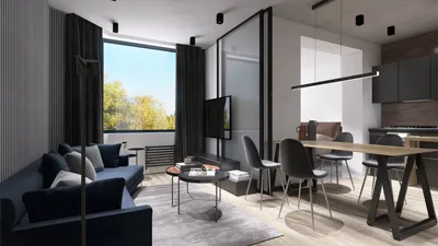 modern living room featuring smart furniture arrangement in a contemporary style, optimizing small space functionality with Homestyler's 3D rendering capabilities