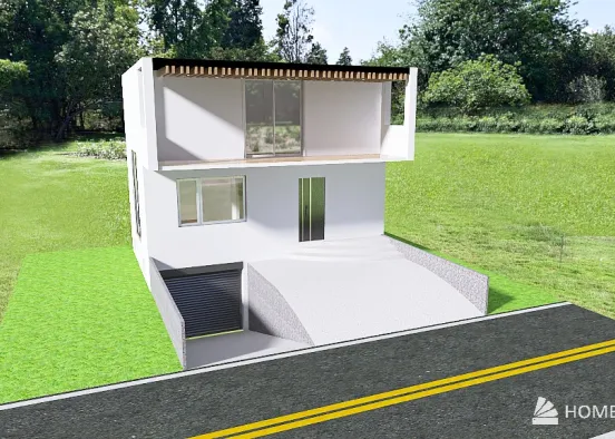 Small house with underground garage Design Rendering