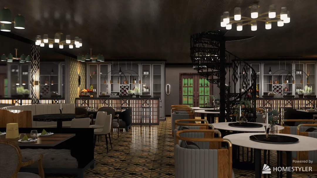 Restaurant (jass club) 3d design renderings