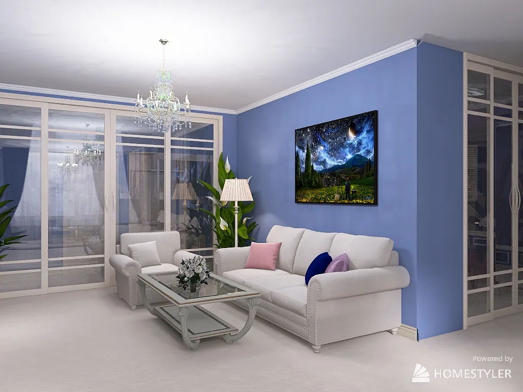Квартира-студия "Гортензия" 3d design renderings
