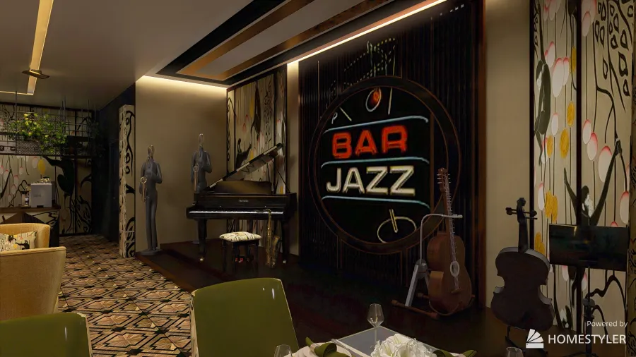 Bar Jazz 3d design renderings