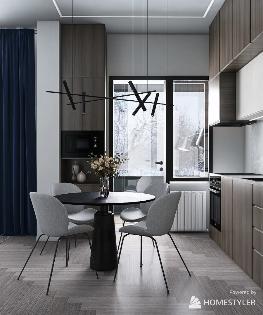 Кухня-гостиная 3d design renderings