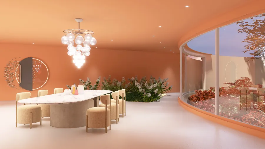 Living & Dining Room Kitchen 3d design renderings