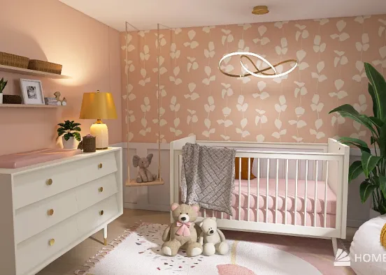 Pink Nursery Design Rendering