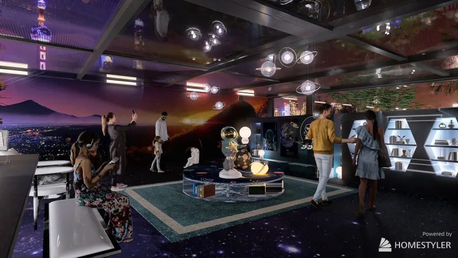 Planetarium with a view of the stars city 3d design renderings