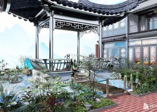 Chinese Garden Design Rendering