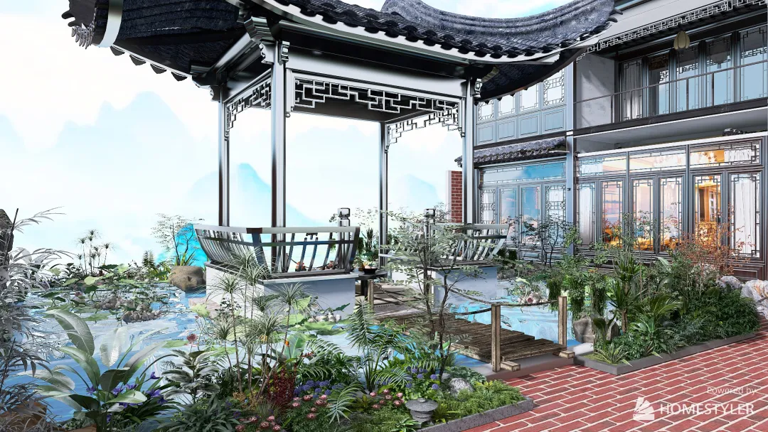 Chinese Garden 3d design renderings