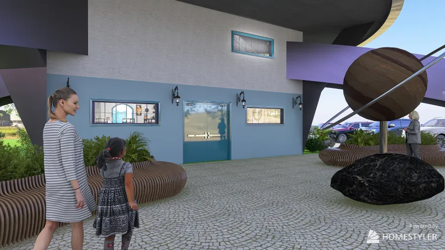 Frontyard entry 3d design renderings