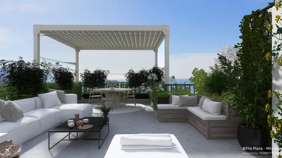 Romantic terrace in Alassio - Italy 3d design renderings