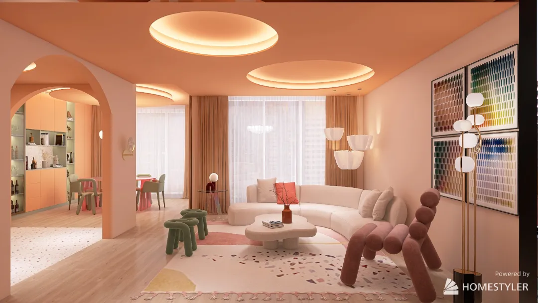 Peach Fuzz  Apartment 3d design renderings
