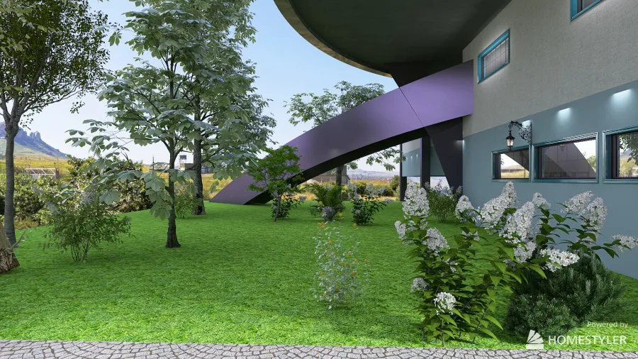 Frontyard entry 3d design renderings