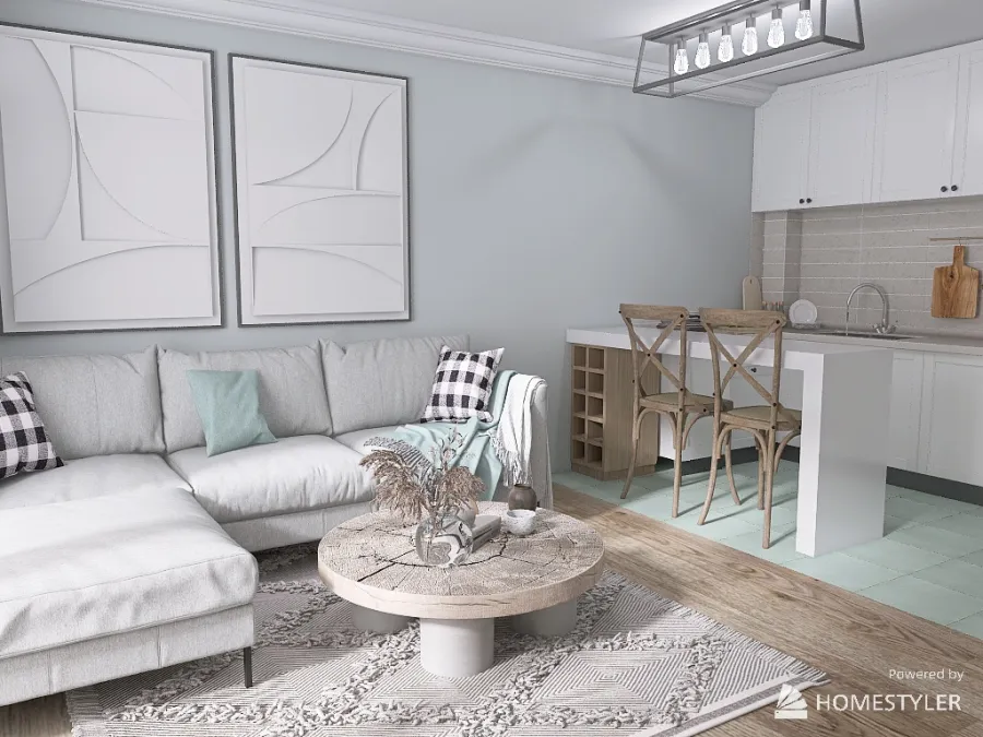 Coastal studio apartment 3d design renderings