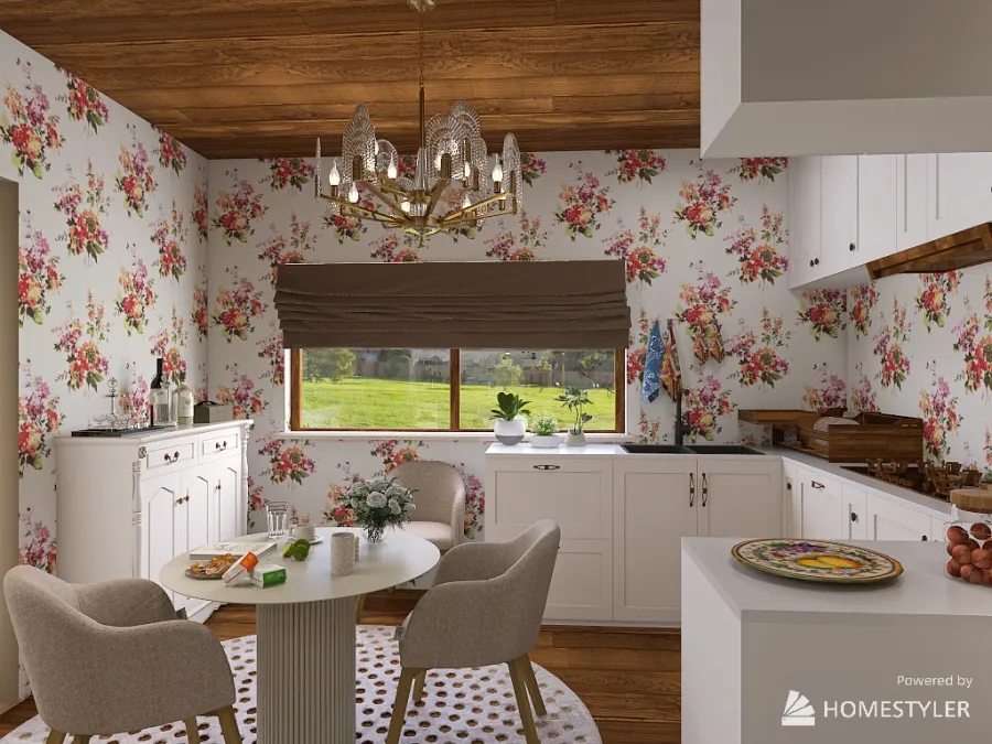 Romantic Old Kitchen 3d design renderings