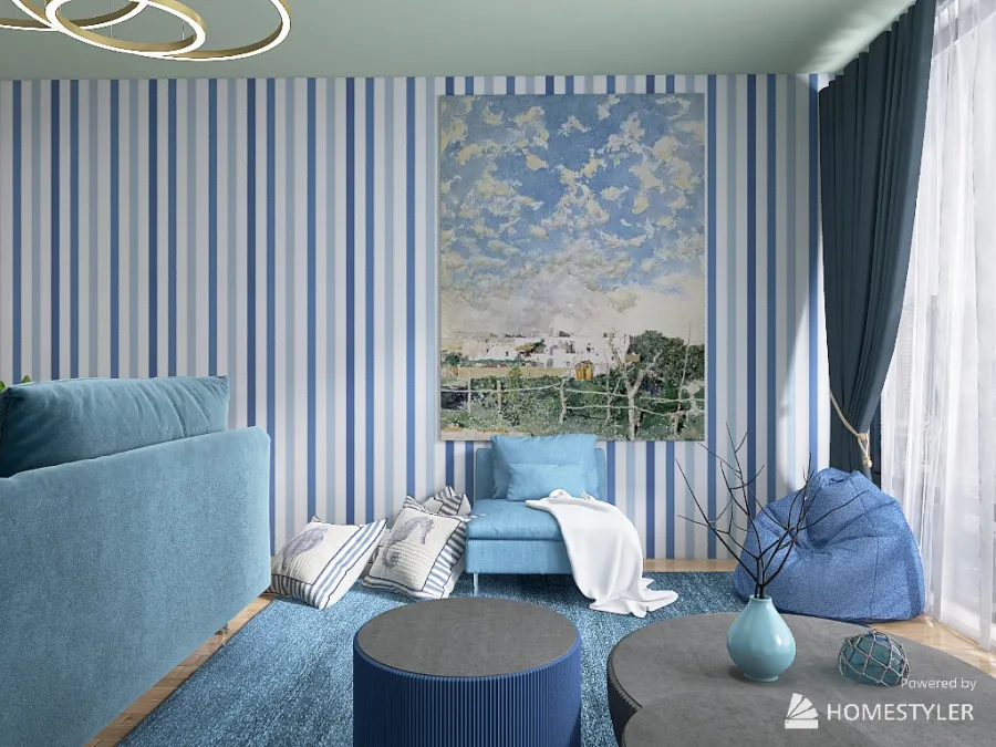 Blue Room 3d design renderings