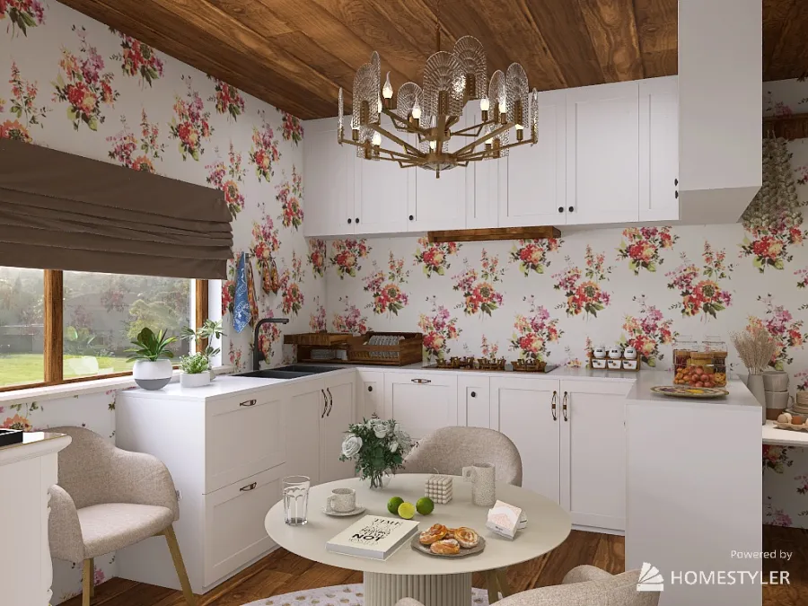 Romantic Old Kitchen 3d design renderings