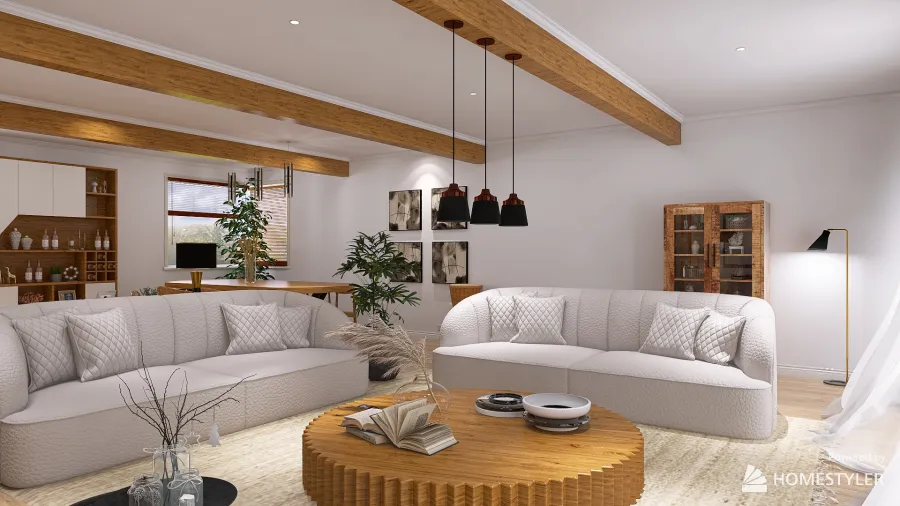 Concours salon en bois moderne 3d design renderings