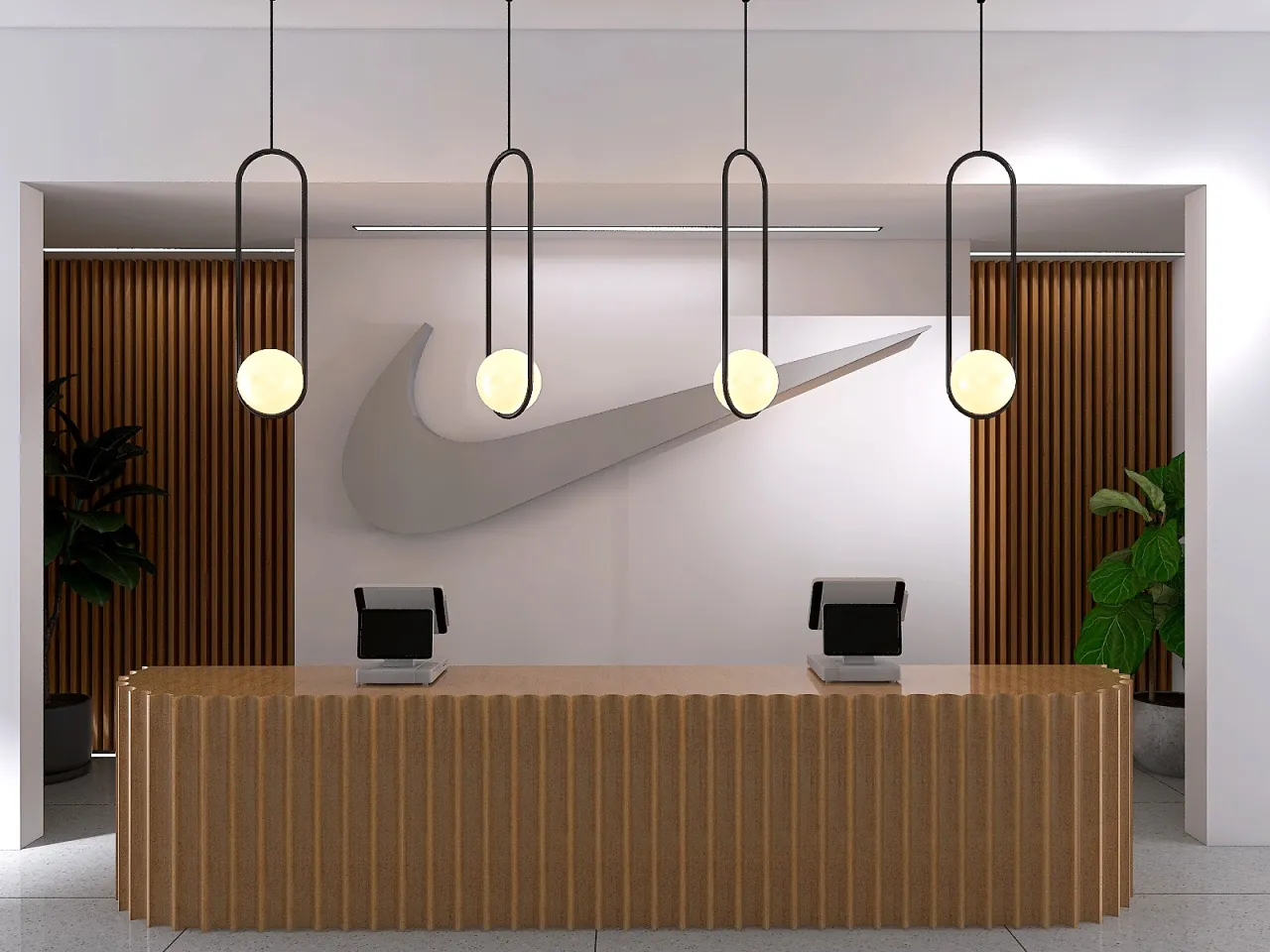 NIKE store concept 3d design renderings