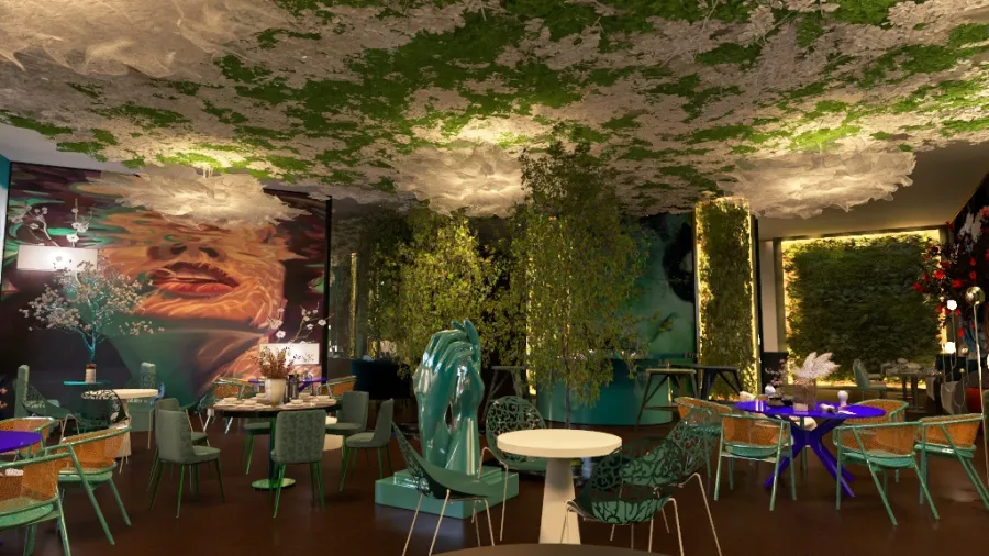 Magical green 3d design renderings