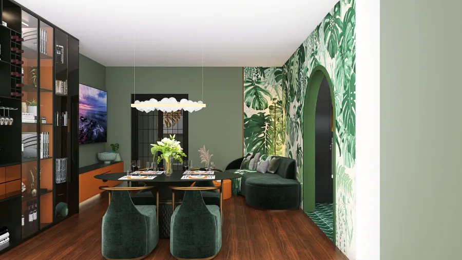 the design project of a three-room apartment 3d design renderings