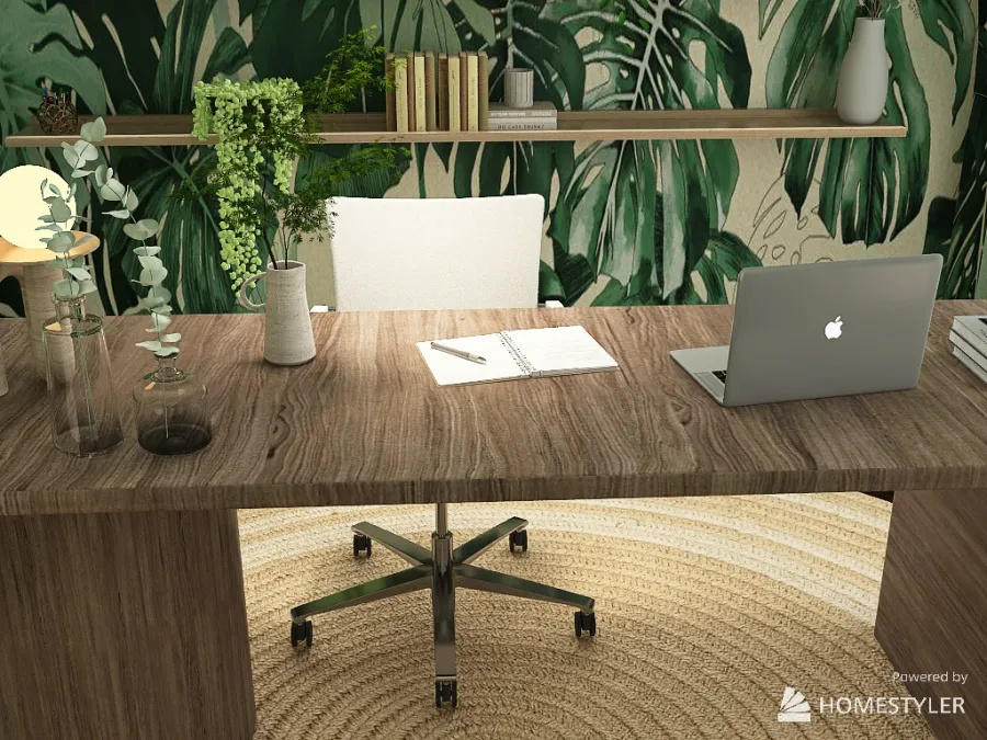 Office Brimming With Greenery 3d design renderings